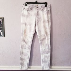 Halle true religion grey tie dye jeans size 28 acid wash mid rise skinny